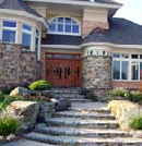 Custom hardscape rock garden steps in maryland