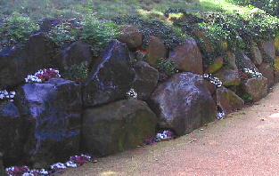 vertical Maryland Boulder retaining wall