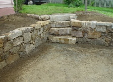 Large drystack stone walls