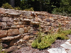 Natural drystack stone wall