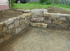 Large drystack stone walls