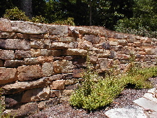 Natural drystack stone wall