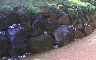 vertical Maryland Boulder retaining wall